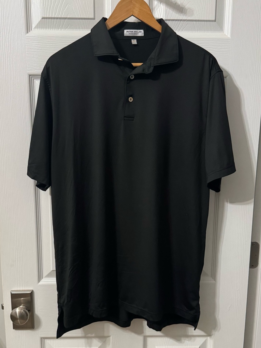Peter Millar Men's Summer Comfort Black Polo Size Large